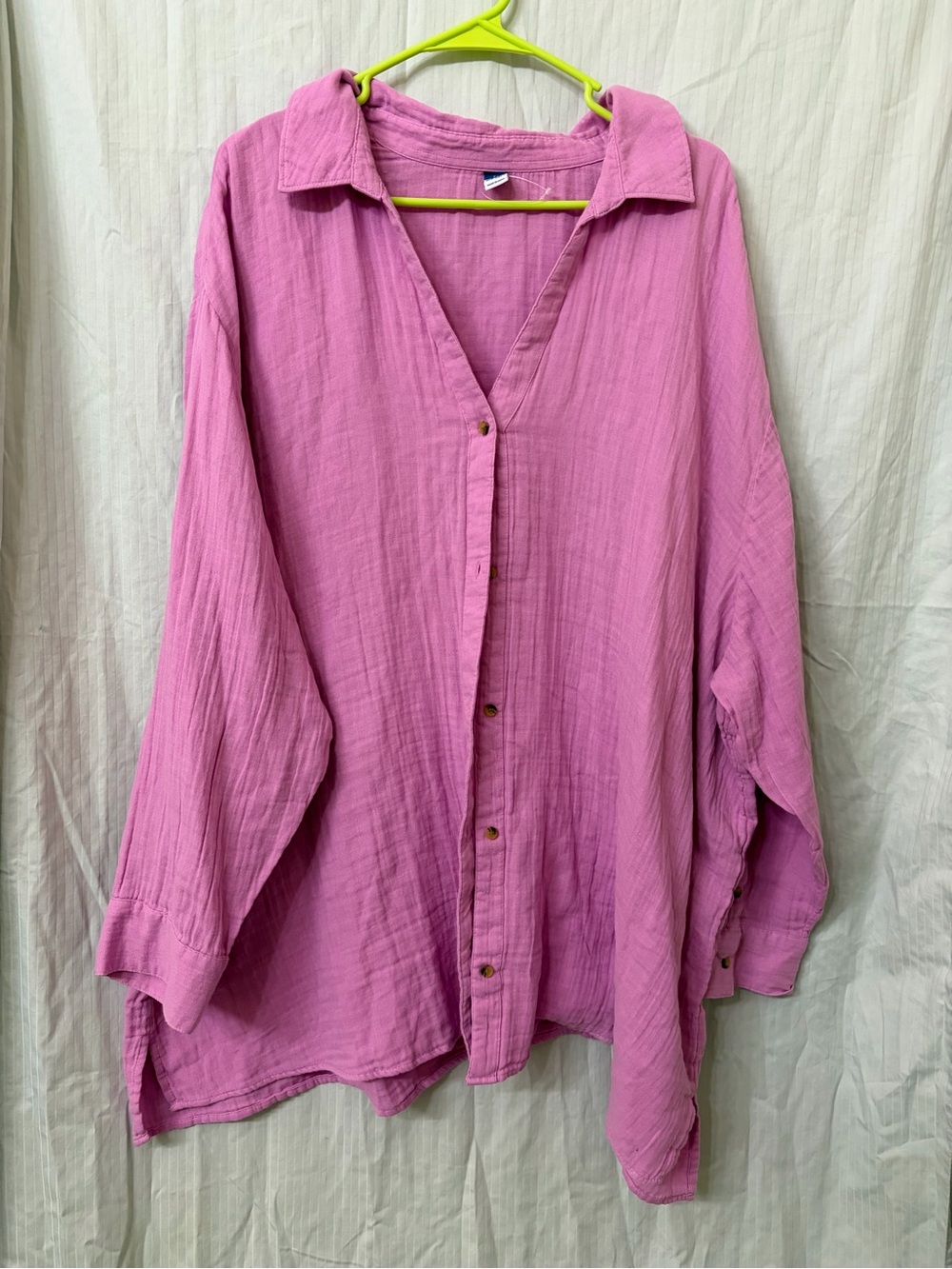 Old Navy Oversized Pink Button-Down Shirt